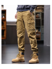 Solid Color Cargo Men's Long Pant