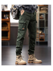 Solid Color Cargo Men's Long Pant