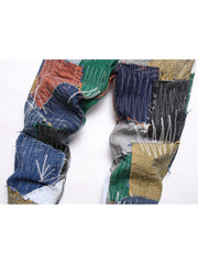 Patchwork Colorblock Mid-rise Men's Jeans