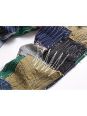 Patchwork Colorblock Mid-rise Men's Jeans