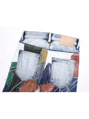 Patchwork Colorblock Mid-rise Men's Jeans