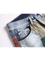 Patchwork Colorblock Mid-rise Men's Jeans