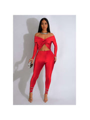 Hollow-out Ruched Off Shoulder Jumpsuits