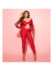 Hollow-out Ruched Off Shoulder Jumpsuits