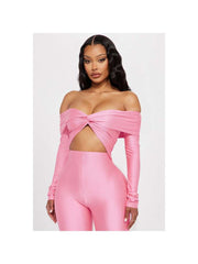 Hollow-out Ruched Off Shoulder Jumpsuits