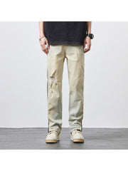 Washed Ripped Mid-rise Men's Jeans