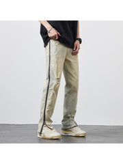 Washed Ripped Mid-rise Men's Jeans