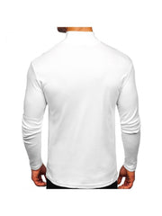 Pure Color Turtleneck Long Sleeve Men's Tee