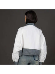 Patchwork Denim Zipper Long Sleeve Jackets