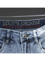 Letter Washed Mid-rise Men's Jeans