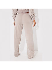 Distressed Plain Color Wide Leg Pants