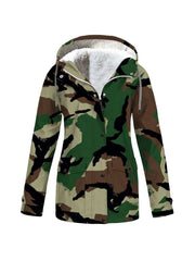 Camouflage Waterproof Zipper Parka Jackets