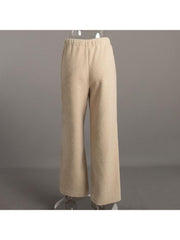 Modernist Fluff Plain Color Soft Warm Pants