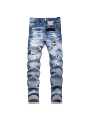 Applique Denim Mid-rise Jeans