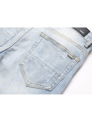 Applique Patchwork Straight Jeans