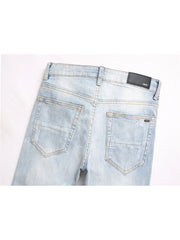 Applique Patchwork Straight Jeans