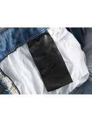 Applique Patchwork Straight Jeans