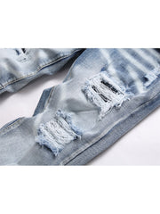 Applique Washed Mid-rise Jeans