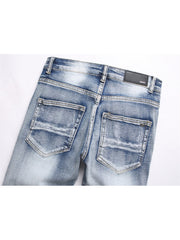 Applique Washed Mid-rise Jeans