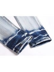 Applique Washed Mid-rise Jeans