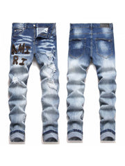 Applique Wear Out Badge Classic Look Jeans