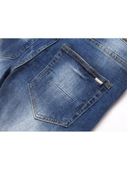 Applique Wear Out Badge Classic Look Jeans