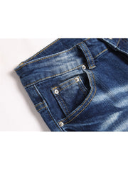 Applique Wear Out Badge Classic Look Jeans