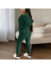 Knitting Plain Loose Sweater Pant Sets