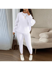 Knitting Plain Loose Sweater Pant Sets