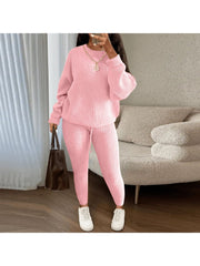 Knitting Plain Loose Sweater Pant Sets