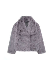 Fake Fur Lapel Baggy Winter Short Coats