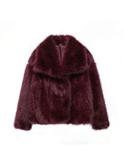 Fake Fur Lapel Baggy Winter Short Coats