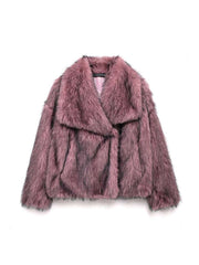 Fake Fur Lapel Baggy Winter Short Coats