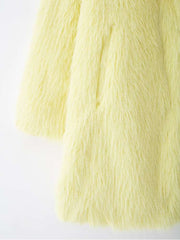 Fluff Pure Color Long Sleeve Winter Coats