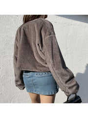 Fluff Long Sleeve Fitted Short Coats