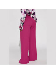 Solid Color Wide Leg Four Long Pants