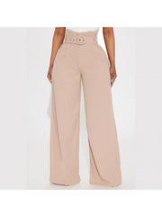 Solid Color Wide Leg Four Long Pants