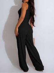 Plain Cropped Tank Wide Leg Pant Sets