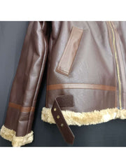 Casual Fake Fur PU Patchwork Zipper Men Short Coats