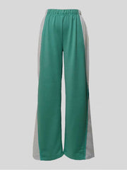 Contrast Color Loose Wide Leg Pants