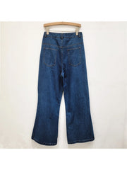 Denim Faux Two-Piece Buckle Reworked Jeans