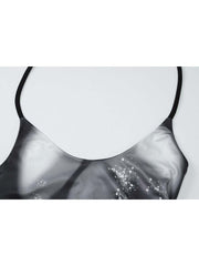 Abstract Print Halter Backless Maxi Dress