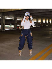 Irregular Denim Patchwork Streetwear Jeans