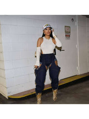 Irregular Denim Patchwork Streetwear Jeans