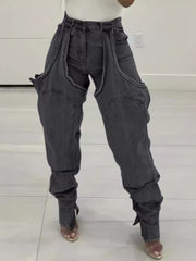 Irregular Denim Patchwork Streetwear Jeans