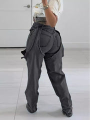 Irregular Denim Patchwork Streetwear Jeans