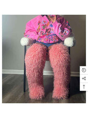 Fluffy Plain Color Fur Over-the-Knee Boots