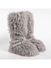 Fluffy Rivet Belt Buckle Fur Snow Boots