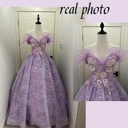 Purple Tulle Quinceañera Ball Gown