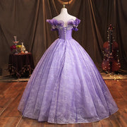 Purple Tulle Quinceañera Ball Gown